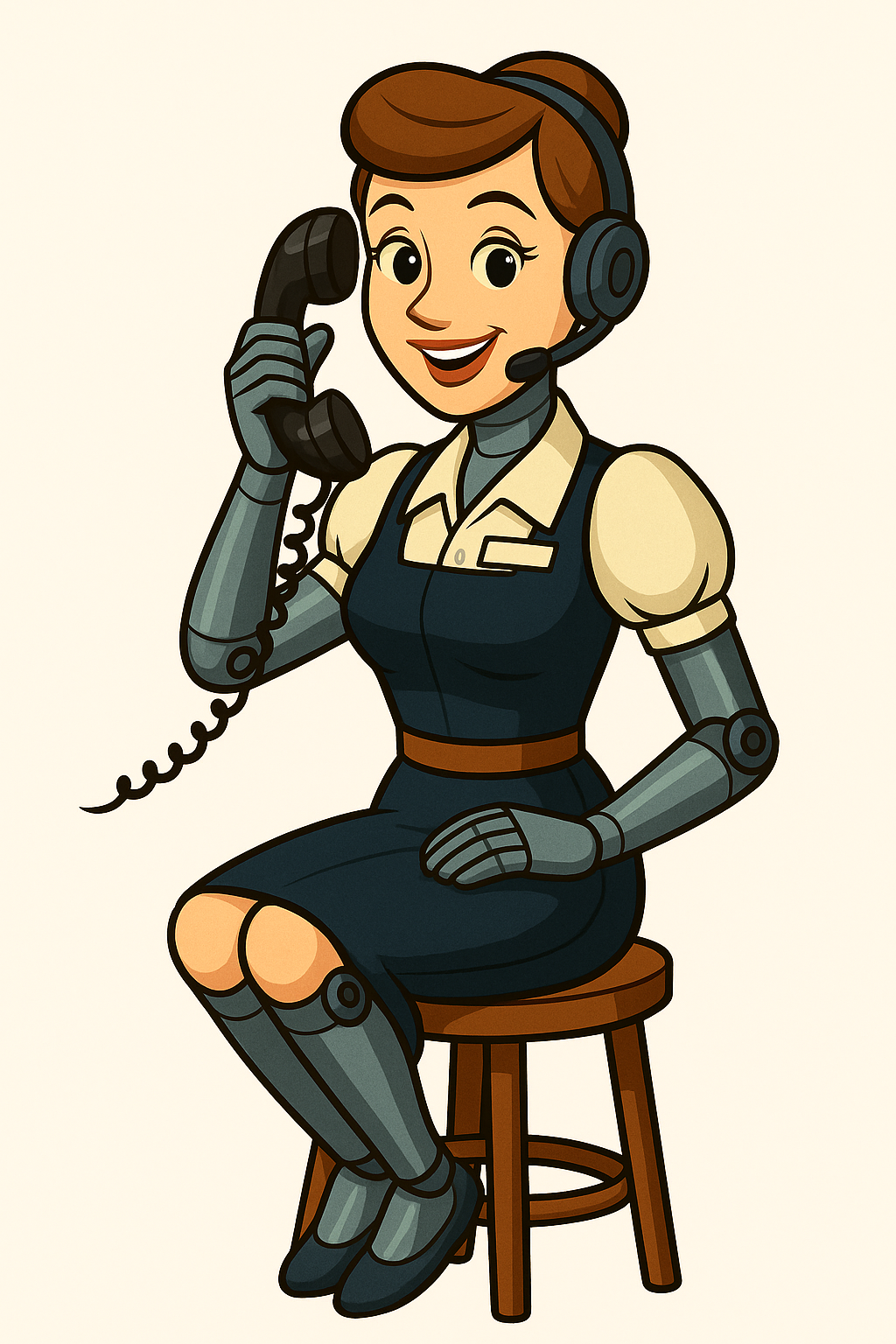 Ula sitting on stool